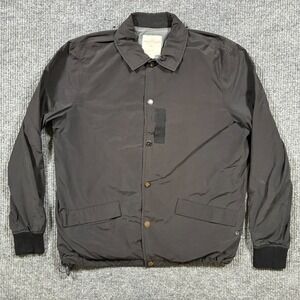 Modern Amusement Jacket Mens Size L Black Button Front Lightweight Casual